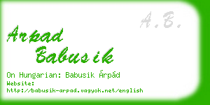 arpad babusik business card